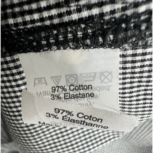 J.Crew Women’s Gingham Bell Sleeve Blouse Top Black White Check Size M Cotton - Picture 8 of 9